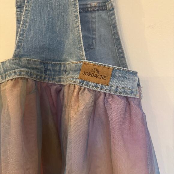 Jordache Denim Tutu Overalls sz 5T Skirted Denim Coveralls - Picture 2 of 7